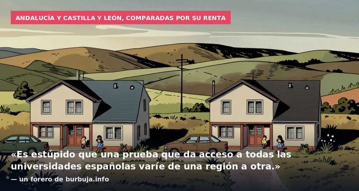 Andalucía y Castilla y León, comparadas por su renta: «Es estúpido que una prueba que da acceso a todas las universidades españolas varíe de una región a otra.» — un forero de burbuja.info