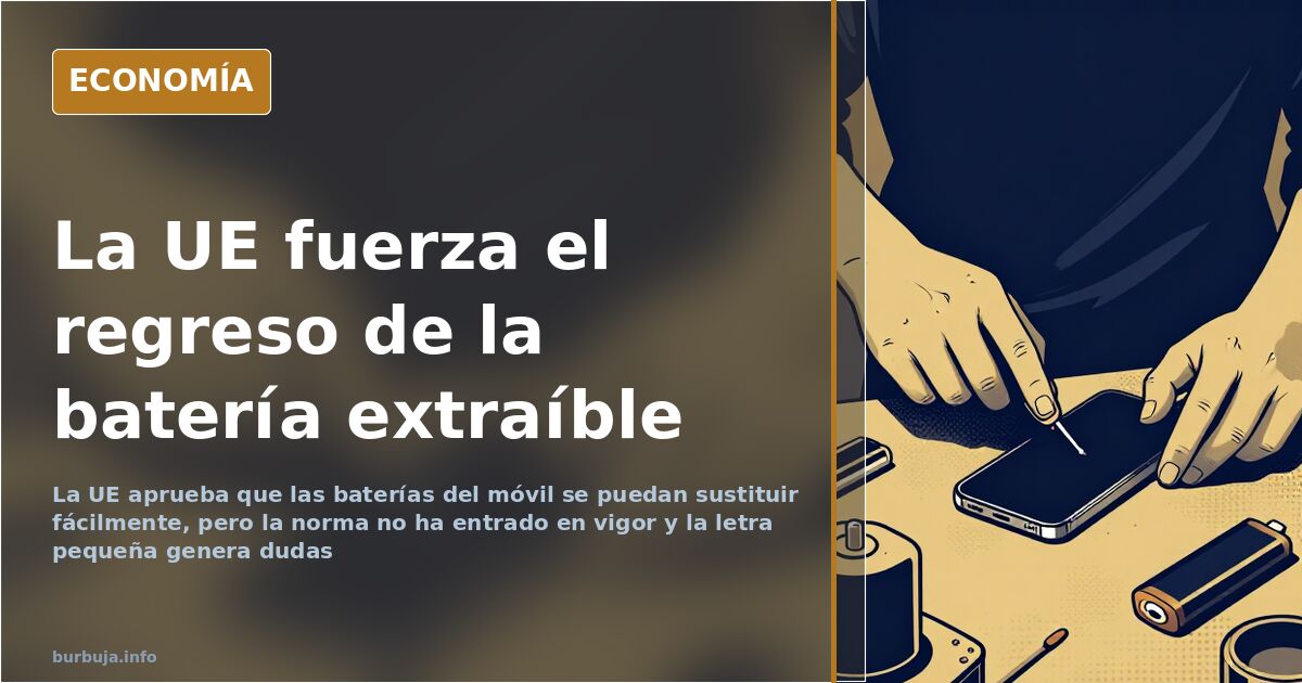La UE aprueba que la batería del móvil se cambie sin pegamento
