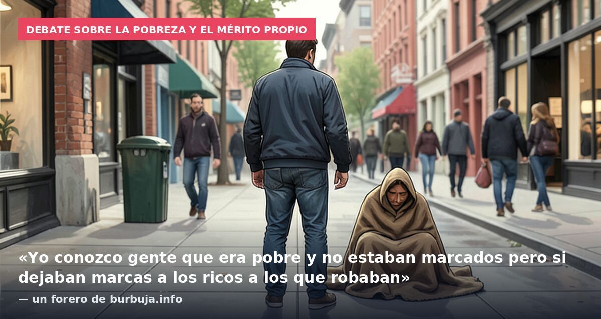 Debate sobre la pobreza y el mérito propio: «Yo conozco gente que era pobre y no estaban marcados pero si dejaban marcas a los ricos a los que robaban» — un forero de burbuja.info