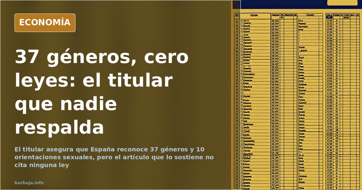 «España reconoce 37 géneros»: ningún texto legal lo avala