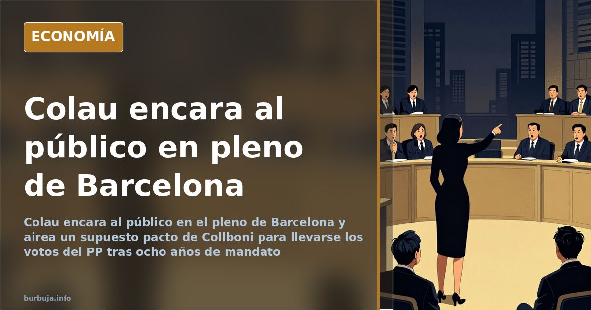 Pleno municipal de Barcelona con la alcaldesa saliente encarándose con el público asistente