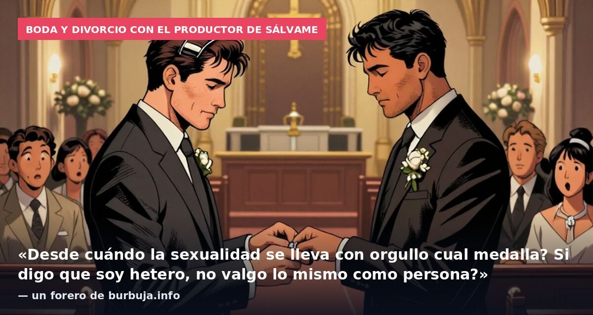 Boda y divorcio con el productor de Sálvame: «Desde cuándo la sexualidad se lleva con orgullo cual medalla? Si digo que soy hetero, no valgo lo mismo como persona?» — un forero de burbuja.info