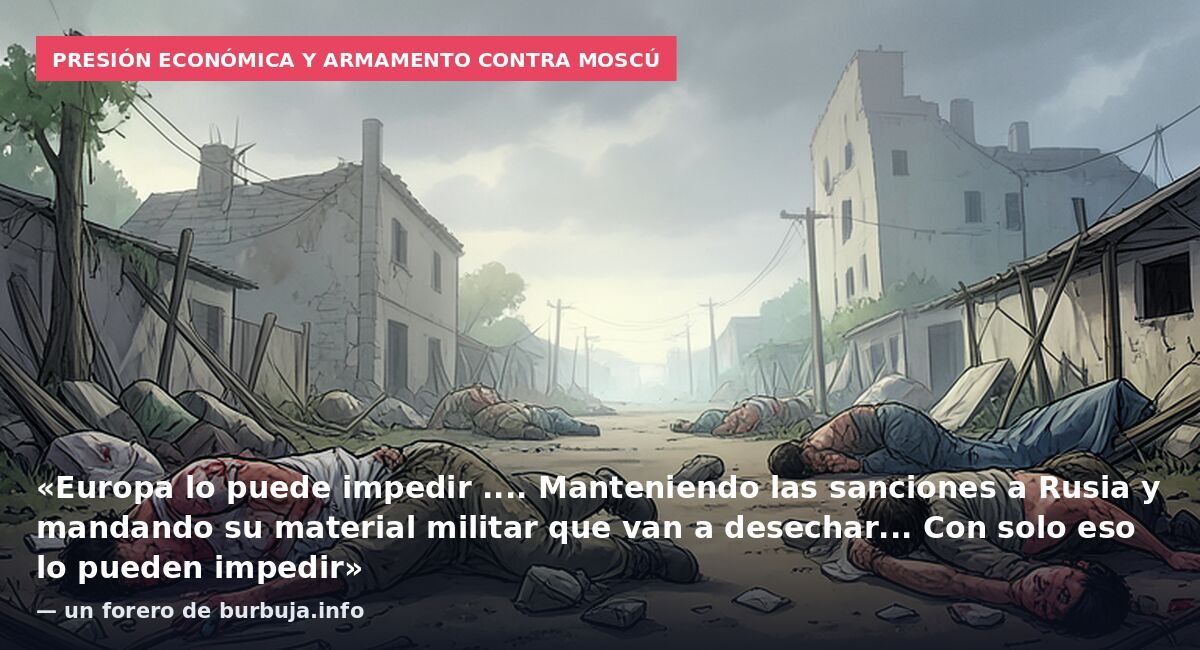 Presión económica y armamento contra Moscú: «Europa lo puede impedir .... Manteniendo las sanciones a Rusia y mandando su material militar que van a desechar... Con solo eso lo pueden impedir» — un forero de burbuja.info