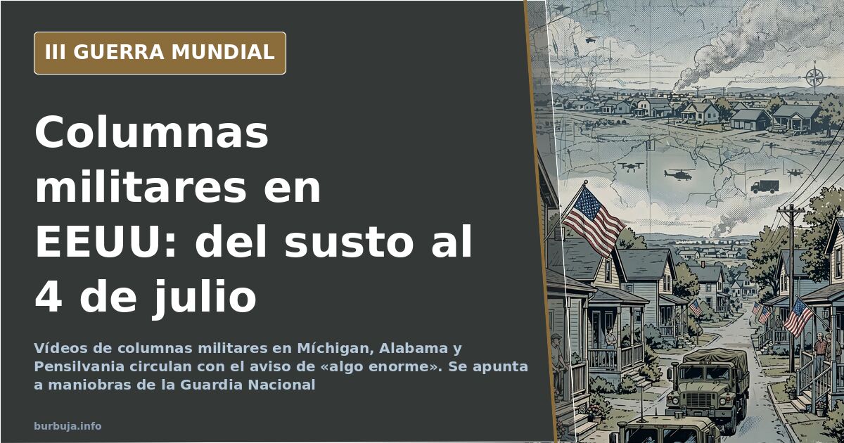 Columna de vehículos militares estadounidenses en una carretera