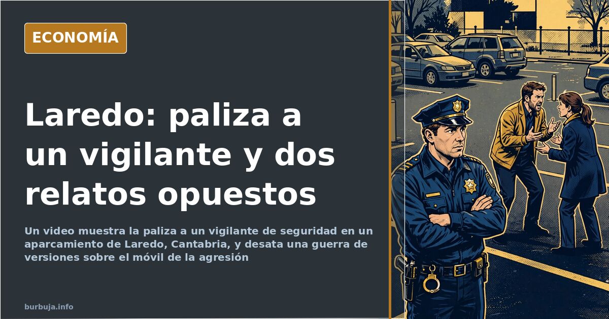 Ilustración editorial de un aparcamiento con una figura caída en el suelo y varias siluetas alrededor, escena de la agresión 