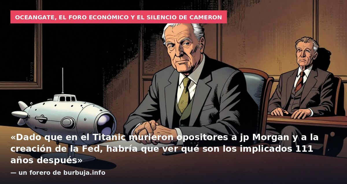 OceanGate, el Foro Económico y el silencio de Cameron: «Dado que en el Titanic murieron opositores a jp Morgan y a la creación de la Fed, habría que ver qué son los implicados 111 años después» — un forero de burbuja.info