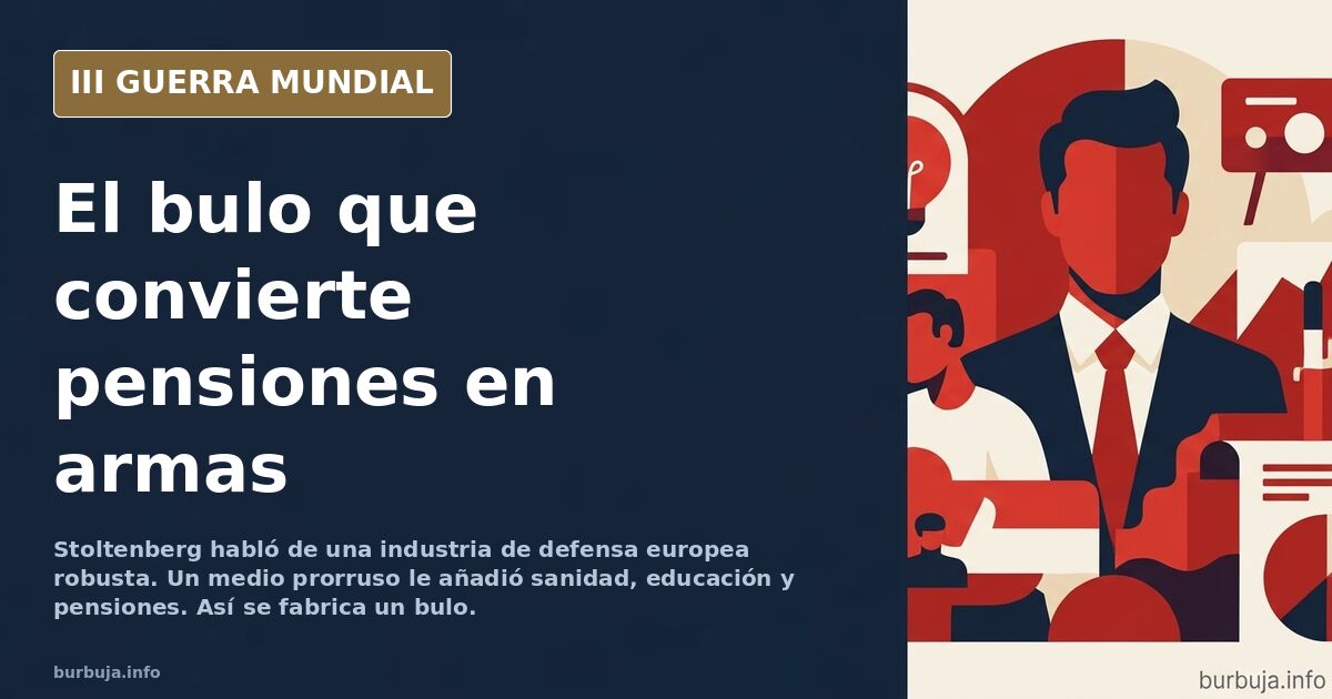 Silueta de un secretario general de la OTAN ante un mapa de Europa con líneas de suministro militar y columnas de vehículos b