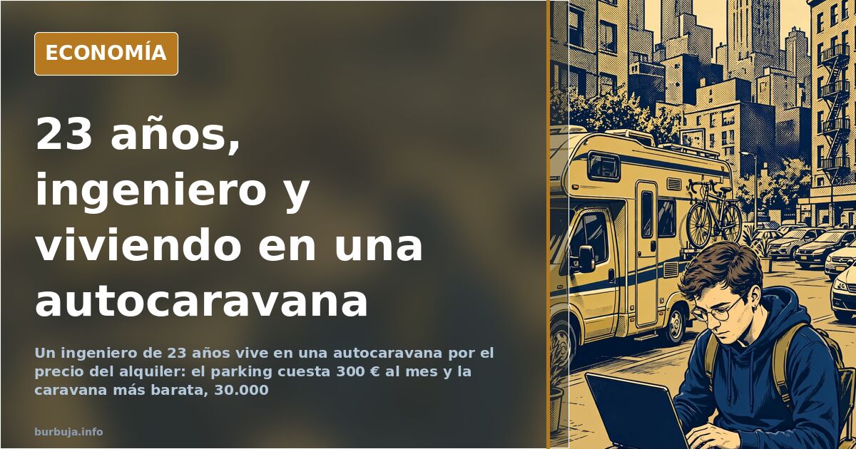 Autocaravana aparcada en una zona urbana, símbolo de la crisis del precio del alquiler y del acceso a la vivienda
