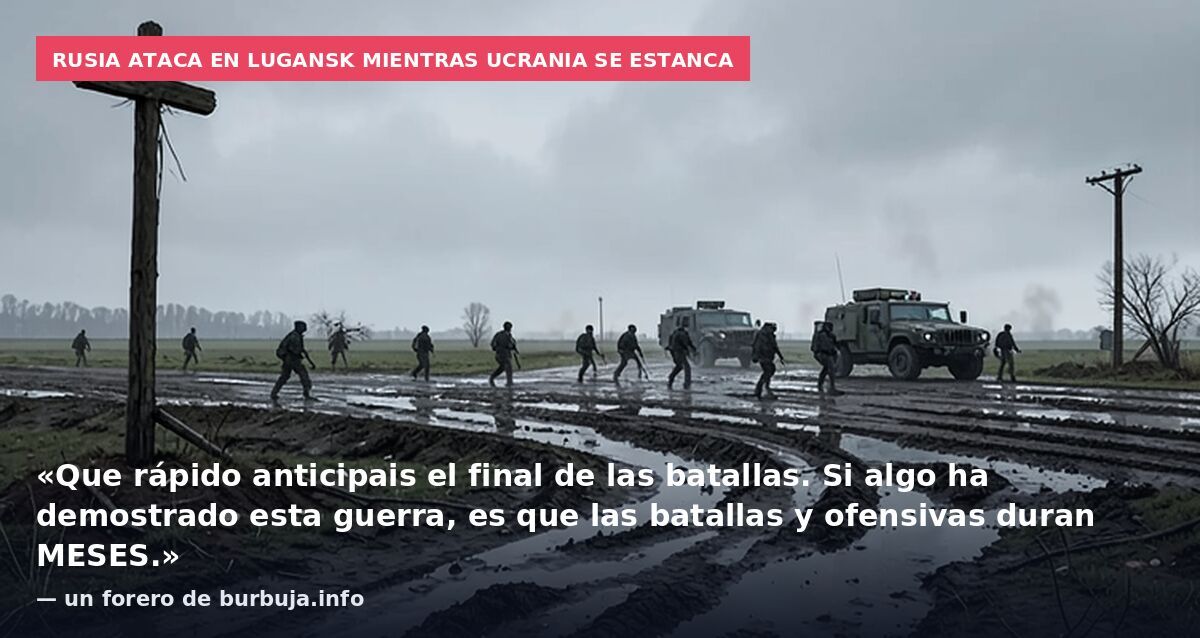 Rusia ataca en Lugansk mientras Ucrania se estanca: «Que rápido anticipais el final de las batallas. Si algo ha demostrado esta guerra, es que las batallas y ofensivas duran MESES.» — un forero de burbuja.info