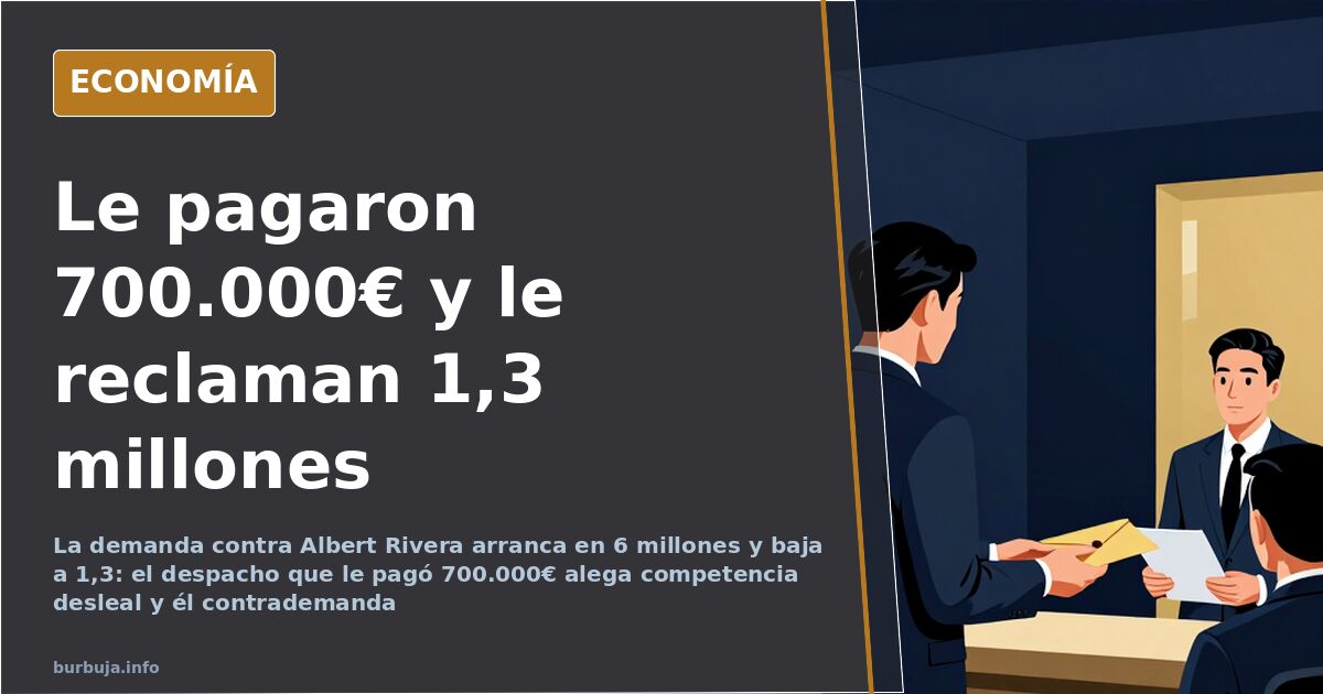 Expediente judicial de un abogado con la cifra de una demanda millonaria y una silla vacía en la sala