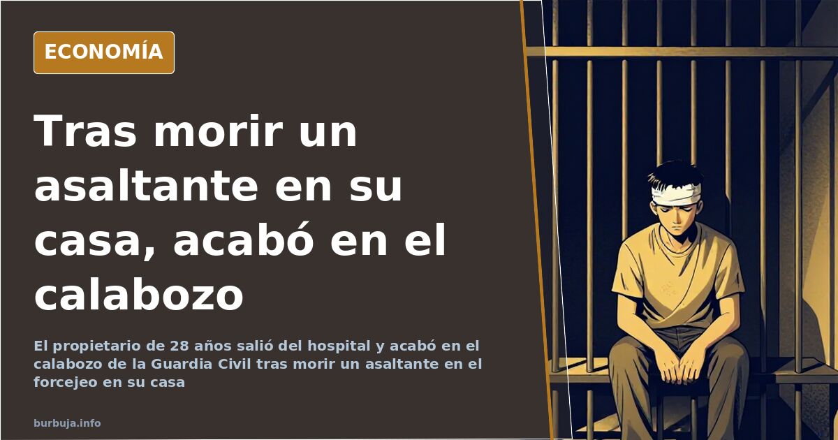 Ilustración de una vivienda asaltada con un coche de la Guardia Civil delante en un caso con un asaltante fallecido