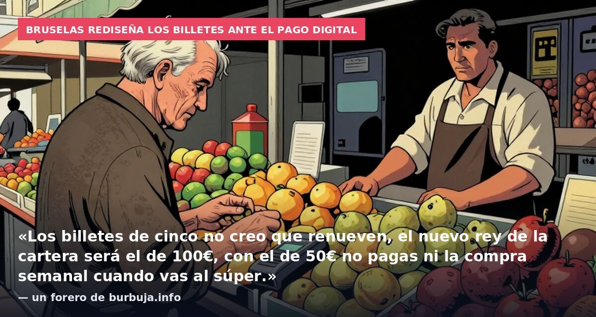 Bruselas rediseña los billetes ante el pago digital: «Los billetes de cinco no creo que renueven, el nuevo rey de la cartera será el de 100€, con el de 50€ no pagas ni la compra semanal cuando vas al súper.» — un forero de burbuja.info