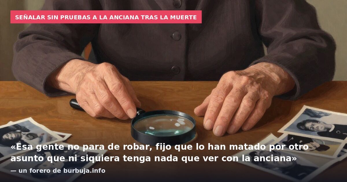 Señalar sin pruebas a la anciana tras la muerte: «Esa gente no para de robar, fijo que lo han matado por otro asunto que ni siquiera tenga nada que ver con la anciana» — un forero de burbuja.info