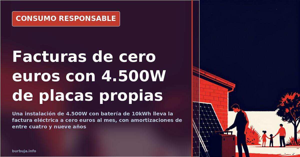 Vivienda unifamiliar con placas solares en el tejado y batería de 10kWh para autoconsumo eléctrico