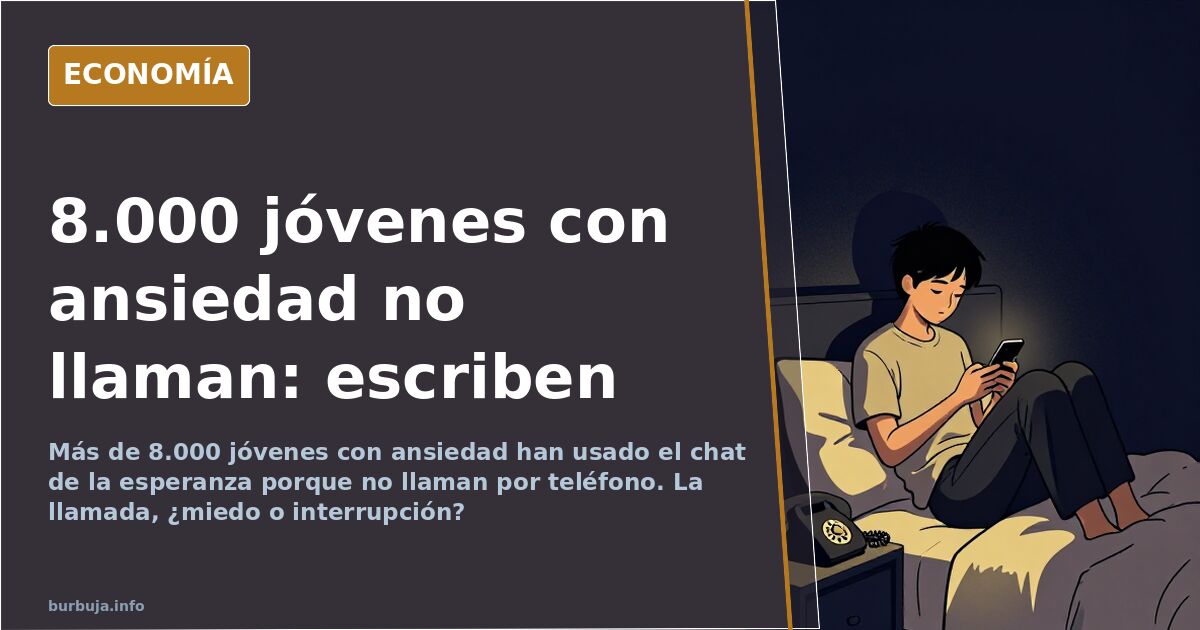 Jóvenes que no llaman: 8.000 atendidos por ansiedad en el chat