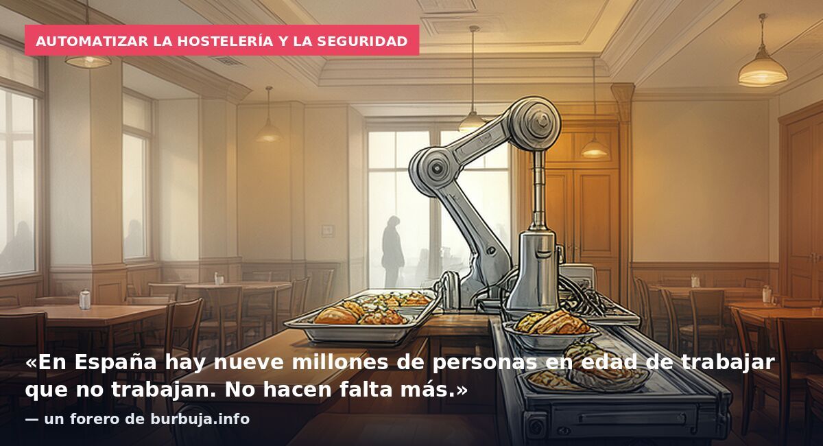 Automatizar la hostelería y la seguridad: «En España hay nueve millones de personas en edad de trabajar que no trabajan. No hacen falta más.» — un forero de burbuja.info