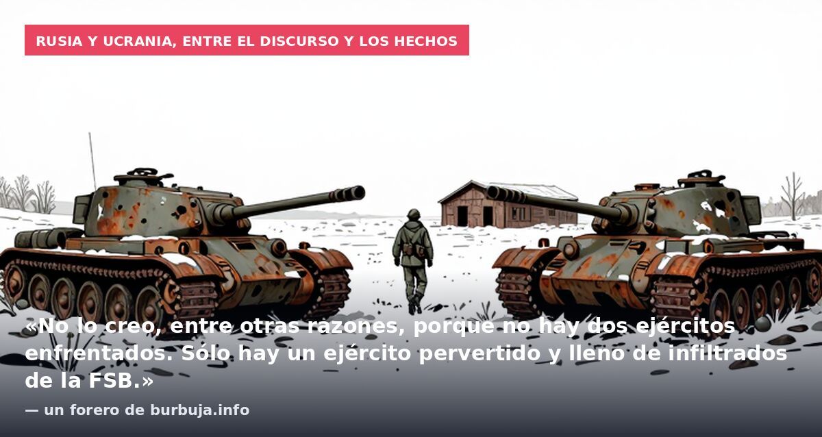 Rusia y Ucrania, entre el discurso y los hechos: «No lo creo, entre otras razones, porque no hay dos ejércitos enfrentados. Sólo hay un ejército pervertido y lleno de infiltrados de la FSB.» — un forero de burbuja.info