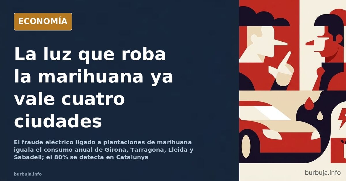 Cables y contadores eléctricos manipulados en la fachada de un edificio con enganches ilegales para cultivar marihuana