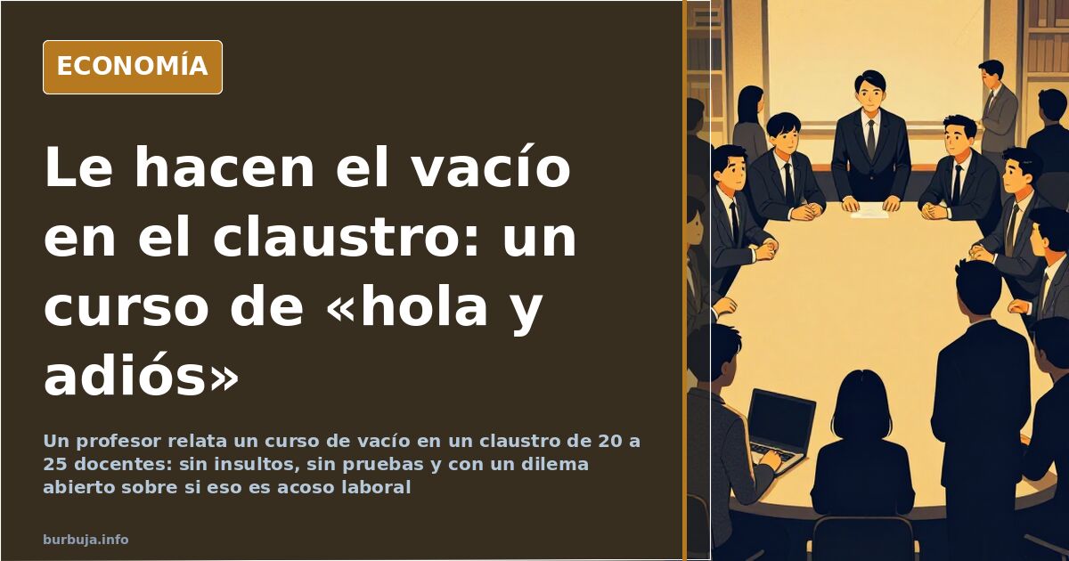 Vacío en un claustro de 20 a 25: ¿mobbing o falta de afinidad?