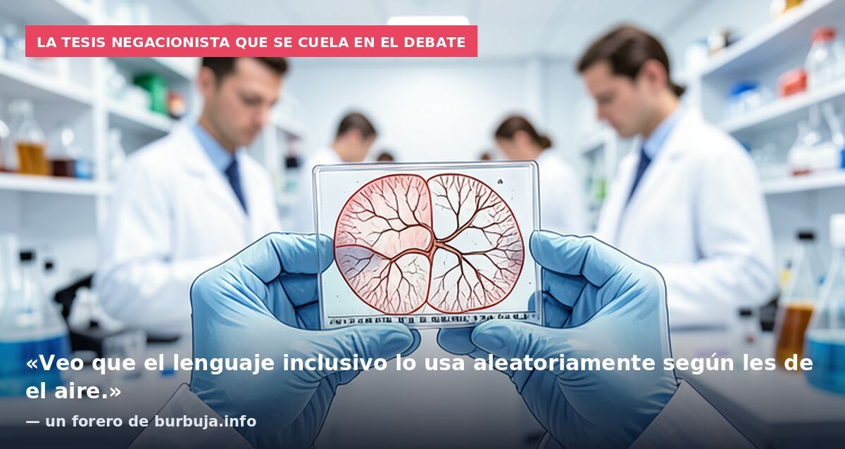 La tesis negacionista que se cuela en el debate: «Veo que el lenguaje inclusivo lo usa aleatoriamente según les de el aire.» — un forero de burbuja.info