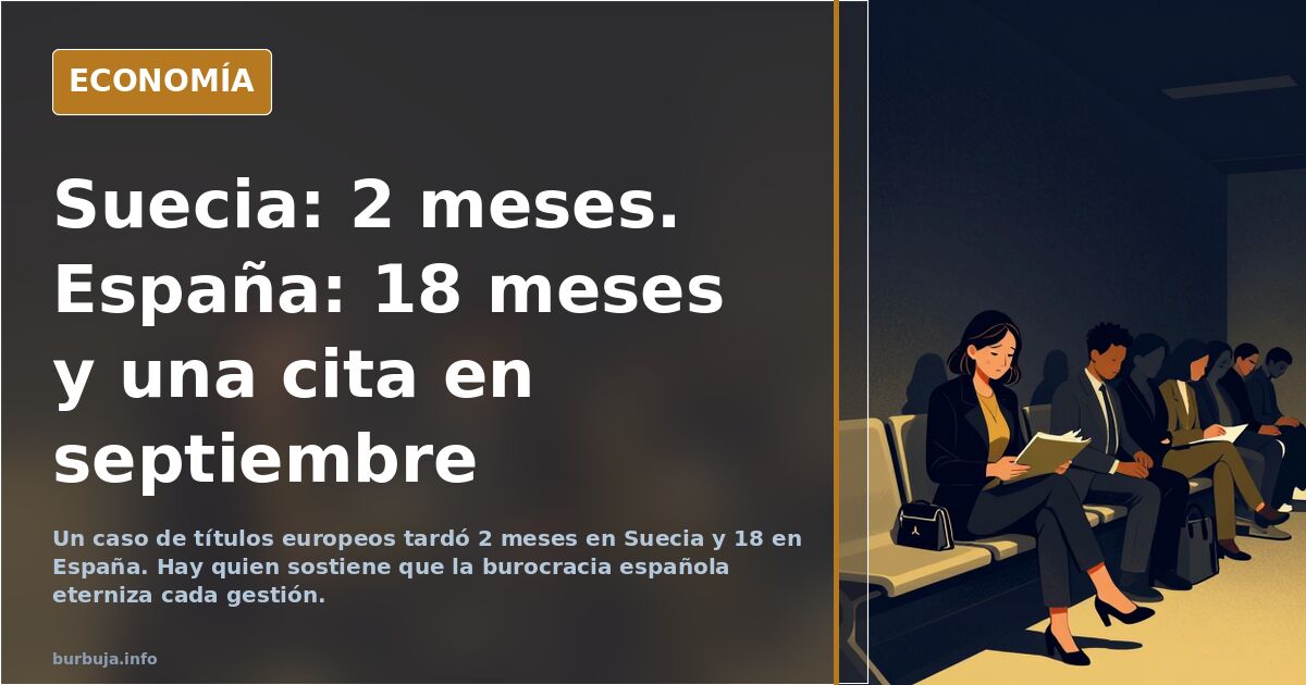 Suecia resuelve en 2 meses lo que España tarda 18