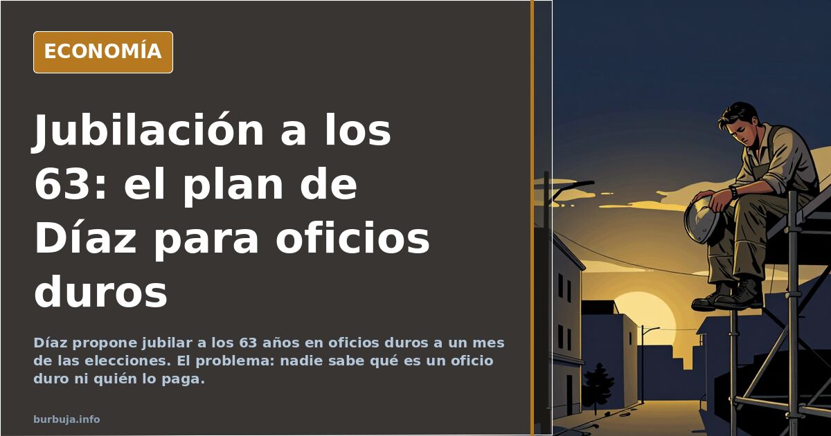 Díaz propone jubilar a los 63 años en oficios duros