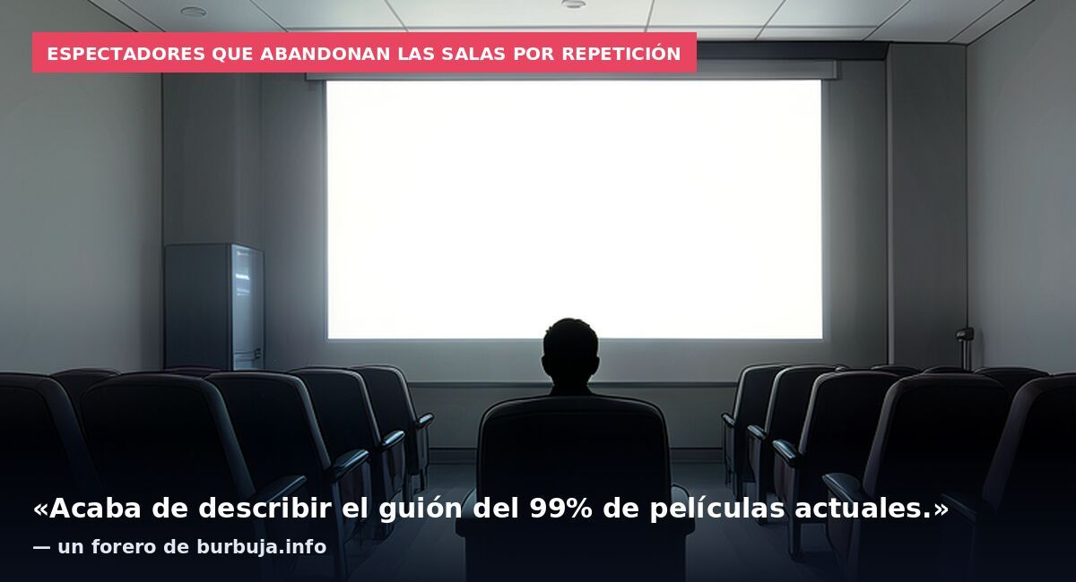 Espectadores que abandonan las salas por repetición: «Acaba de describir el guión del 99% de películas actuales.» — un forero de burbuja.info