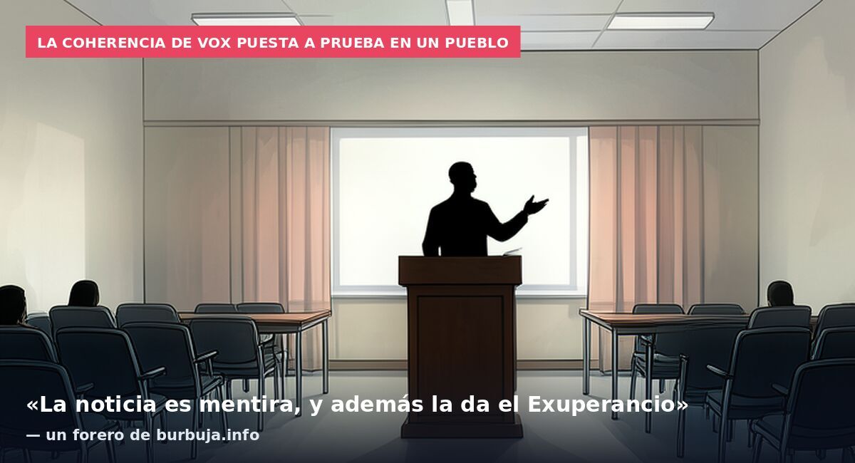 La coherencia de Vox puesta a prueba en un pueblo: «La noticia es mentira, y además la da el Exuperancio» — un forero de burbuja.info