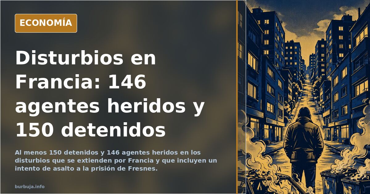 Disturbios en Francia: 150 detenidos y 146 agentes heridos