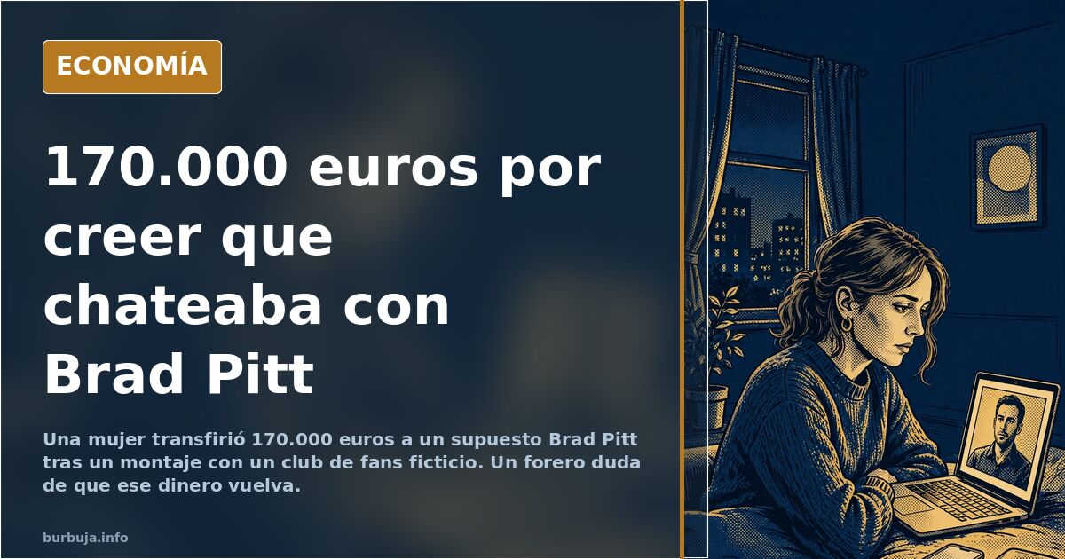 170.000 euros a una mujer que creía hablar con Brad Pitt