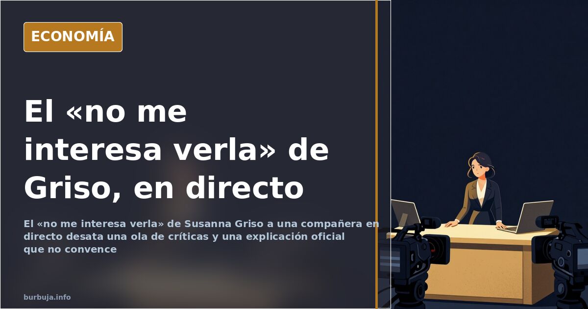 Susanna Griso y el «no me interesa verla» en pleno directo
