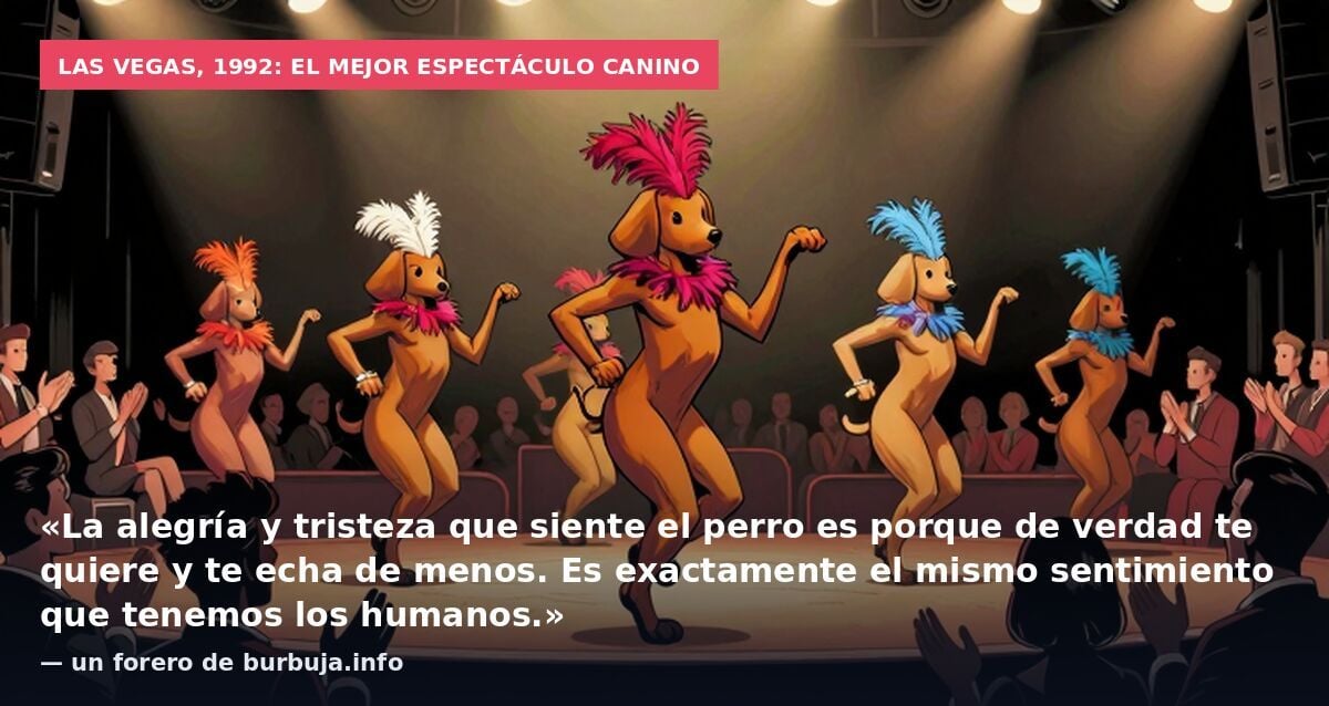 Las Vegas, 1992: el mejor espectáculo canino: «La alegría y tristeza que siente el perro es porque de verdad te quiere y te echa de menos. Es exactamente el mismo sentimiento que tenemos los humanos.» — un forero de burbuja.info