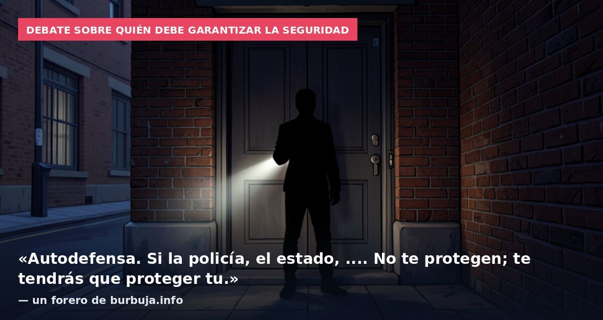 Debate sobre quién debe garantizar la seguridad: «Autodefensa. Si la policía, el estado, .... No te protegen; te tendrás que proteger tu.» — un forero de burbuja.info
