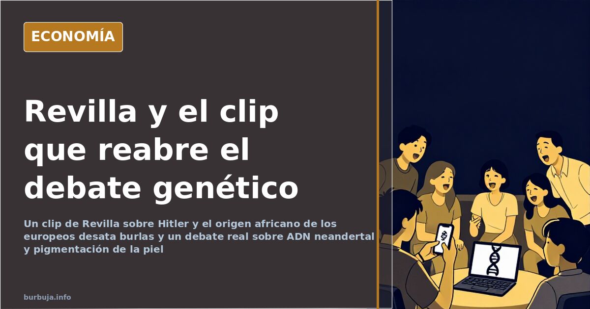 Ilustración editorial de un político veterano gesticulando ante una cámara, con el mapa del origen africano de la humanidad a