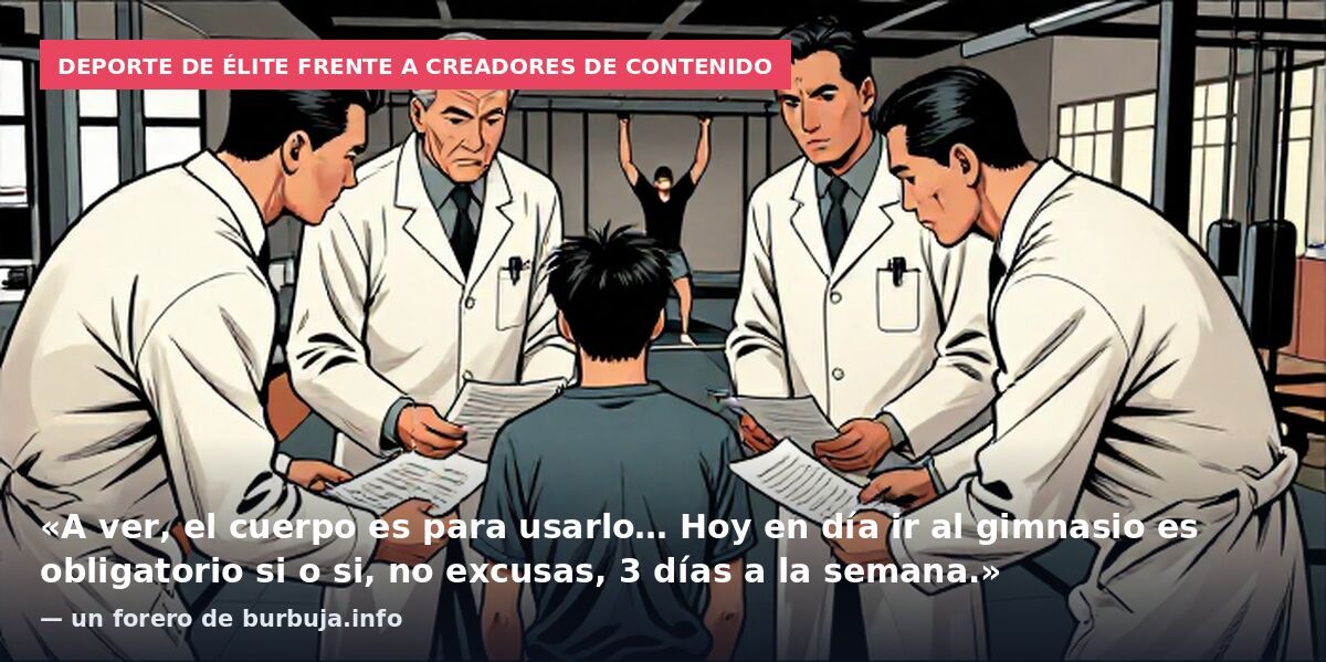 Deporte de élite frente a creadores de contenido: «A ver, el cuerpo es para usarlo… Hoy en día ir al gimnasio es obligatorio si o si, no excusas, 3 días a la semana.» — un forero de burbuja.info