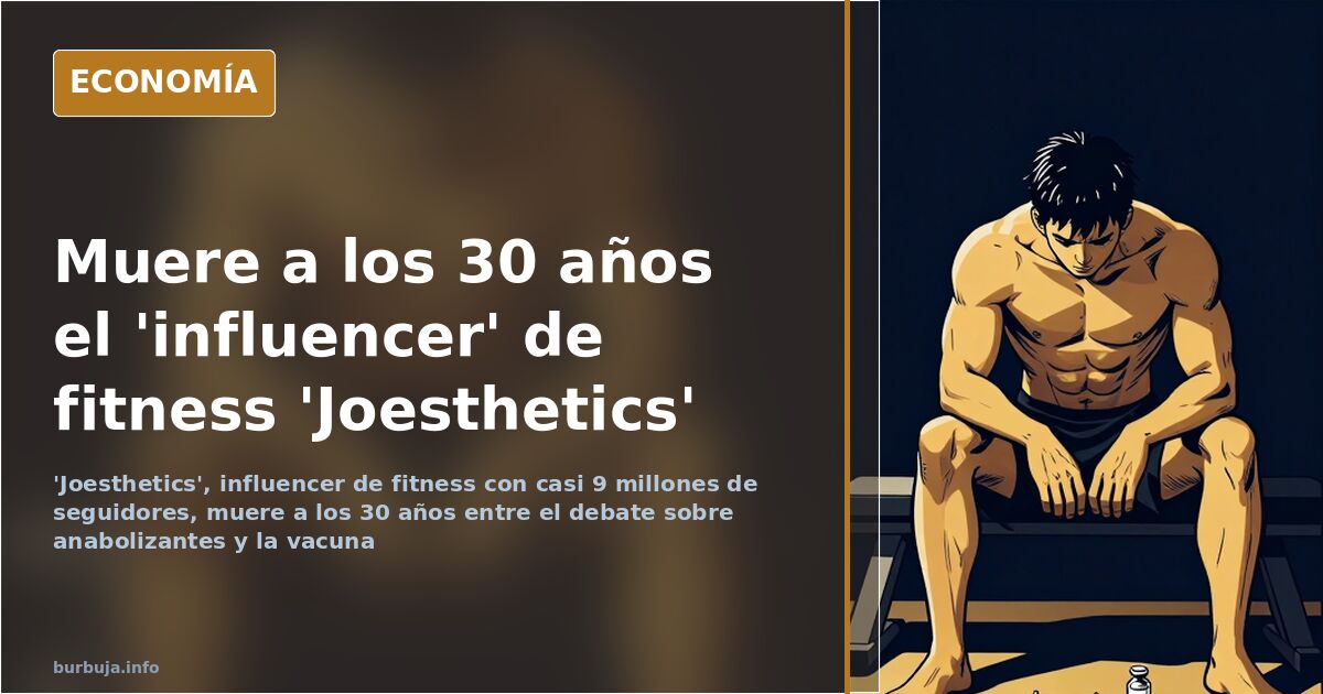 Ilustración de un culturista ante la pantalla de un móvil con millones de seguidores, negocio del fitness en redes