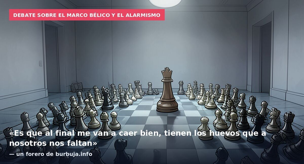 Debate sobre el marco bélico y el alarmismo: «Es que al final me van a caer bien, tienen los huevos que a nosotros nos faltan» — un forero de burbuja.info