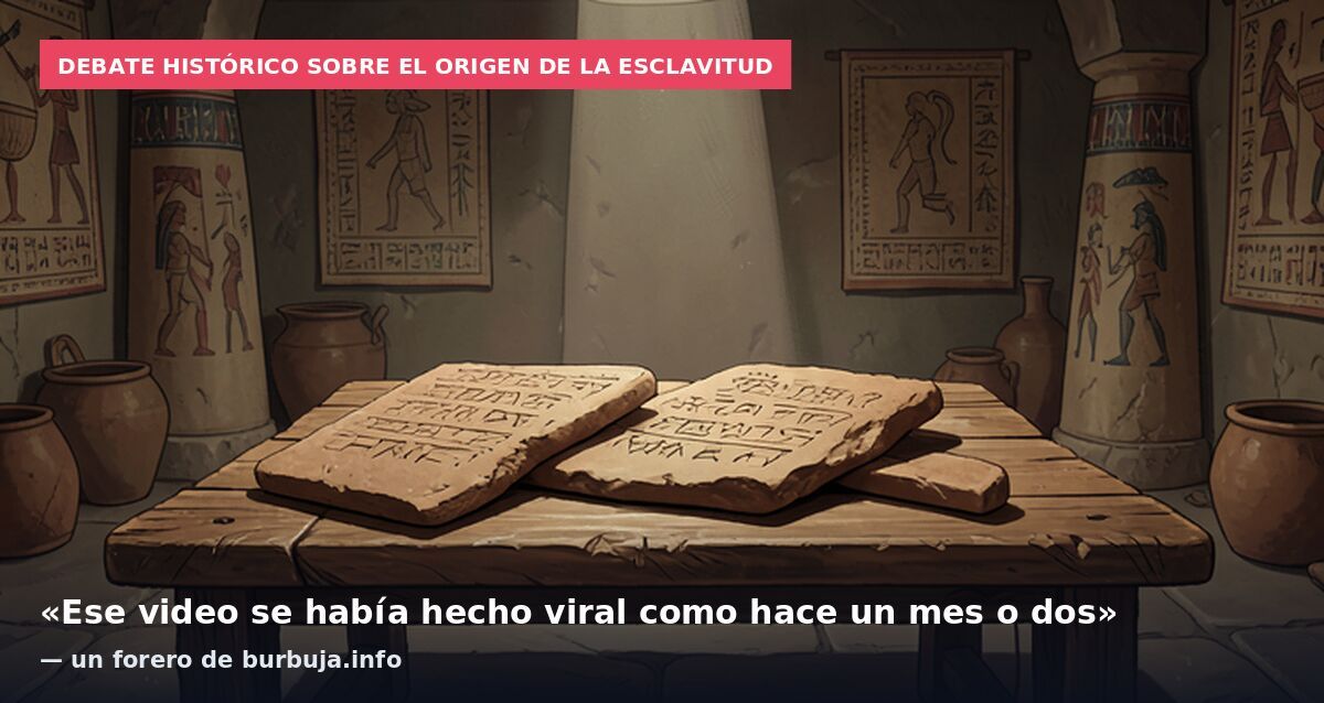 Debate histórico sobre el origen de la esclavitud: «Ese video se había hecho viral como hace un mes o dos» — un forero de burbuja.info
