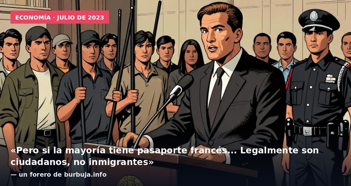 Economía · julio de 2023: «Pero si la mayoría tiene pasaporte francés... Legalmente son ciudadanos, no inmigrantes» — un forero de burbuja.info