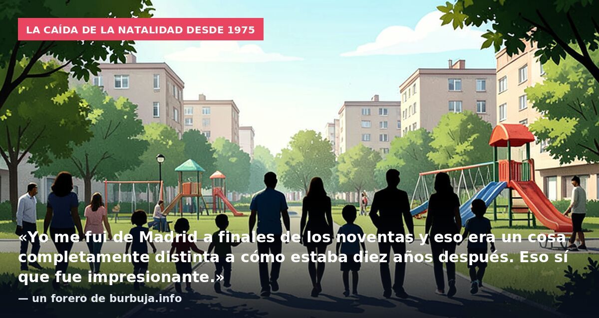 La caída de la natalidad desde 1975: «Yo me fui de Madrid a finales de los noventas y eso era un cosa completamente distinta a cómo estaba diez años después. Eso sí que fue impresionante.» — un forero de burbuja.info