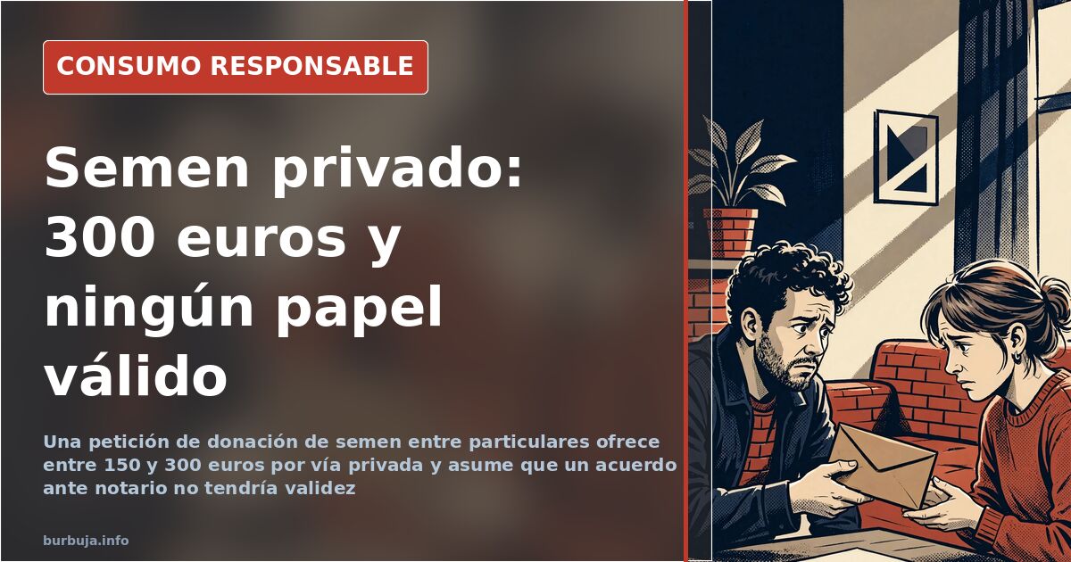 Sperm donation between individuals: 300 euros, zero guarantees