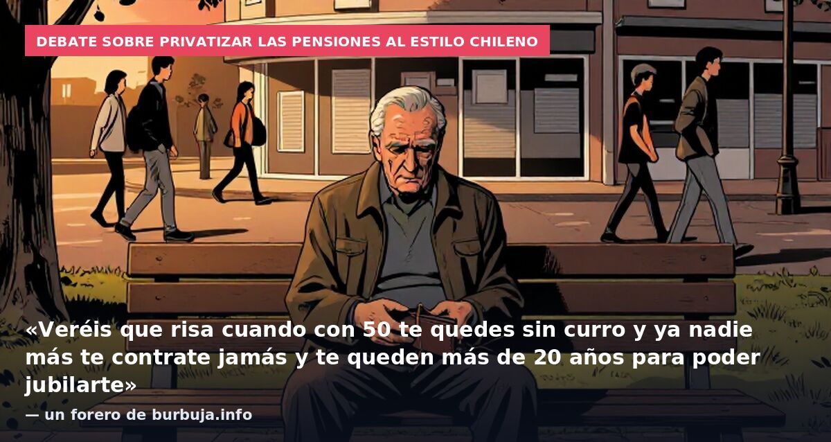 Debate sobre privatizar las pensiones al estilo chileno: «Veréis que risa cuando con 50 te quedes sin curro y ya nadie más te contrate jamás y te queden más de 20 años para poder jubilarte» — un forero de burbuja.info