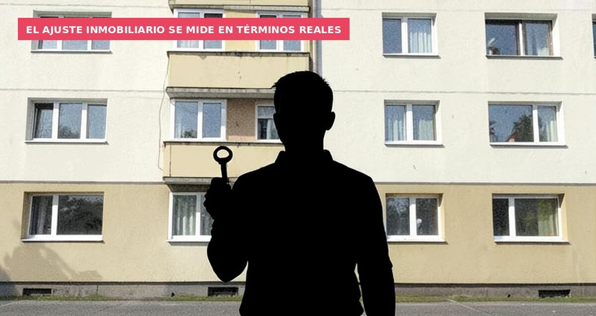 El ajuste inmobiliario se mide en términos reales