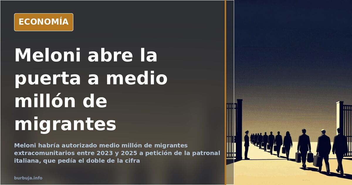 El giro de Meloni: medio millón de migrantes para las empresas