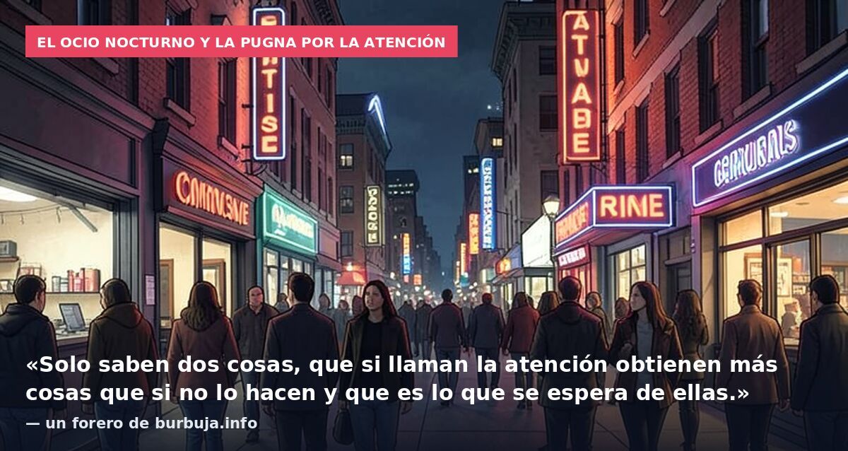 El ocio nocturno y la pugna por la atención: «Solo saben dos cosas, que si llaman la atención obtienen más cosas que si no lo hacen y que es lo que se espera de ellas.» — un forero de burbuja.info