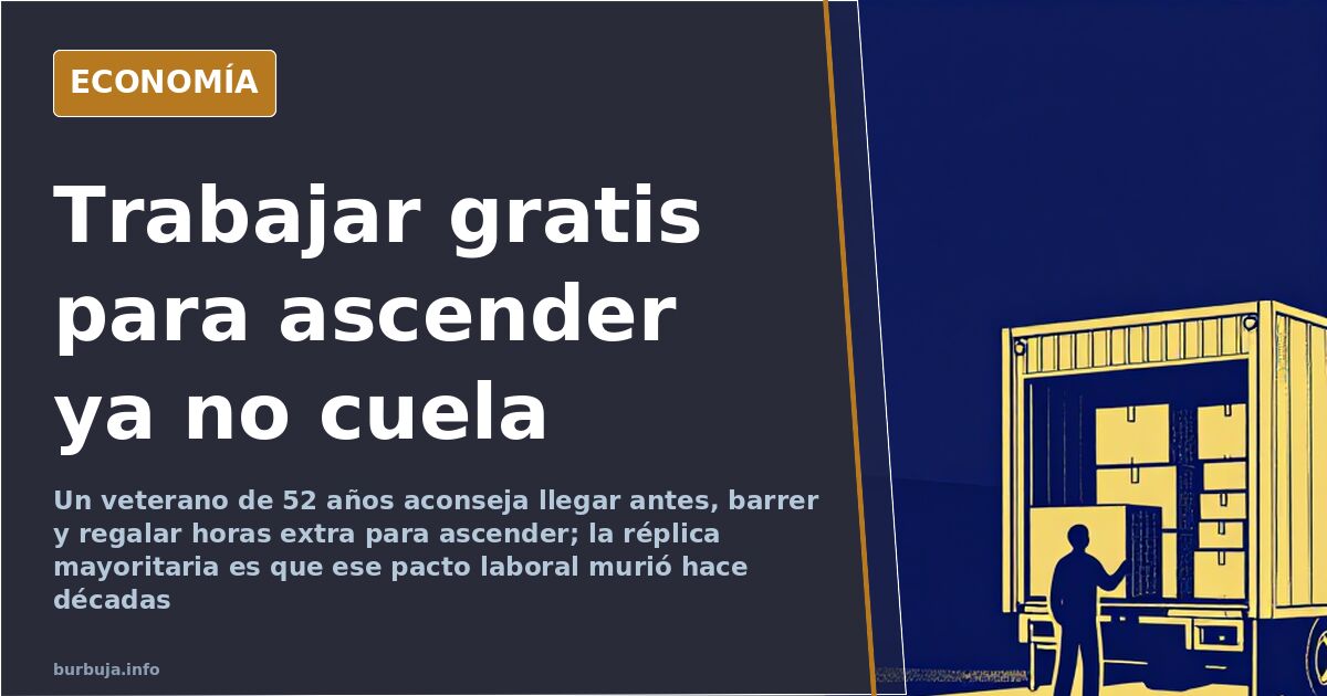 Trabajador descargando un camión ante la mirada de su jefe, escena del consejo laboral de un veterano
