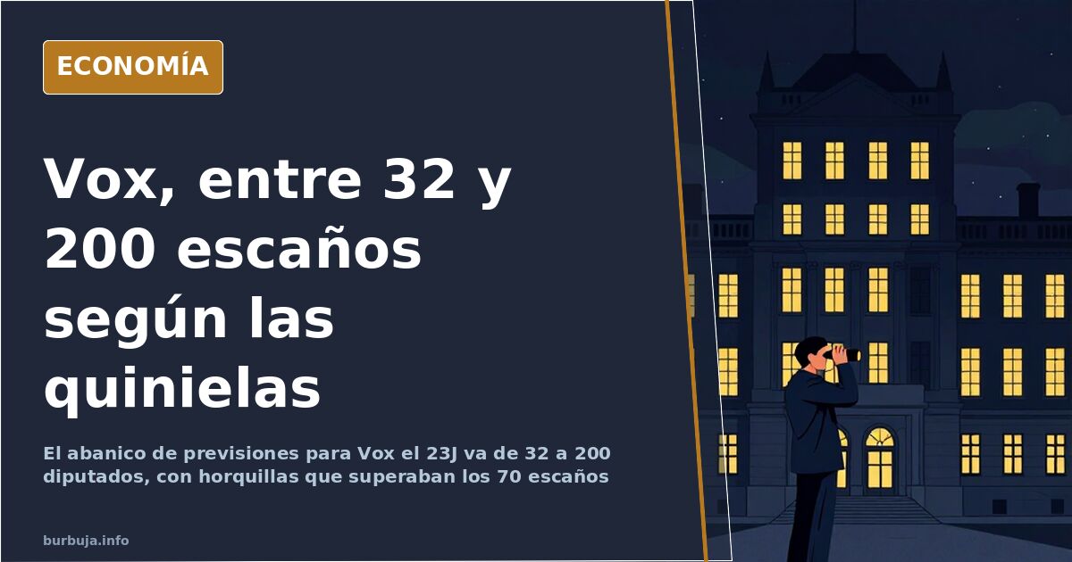 Vox, entre 32 y 200 escaños según las quinielas del 23J