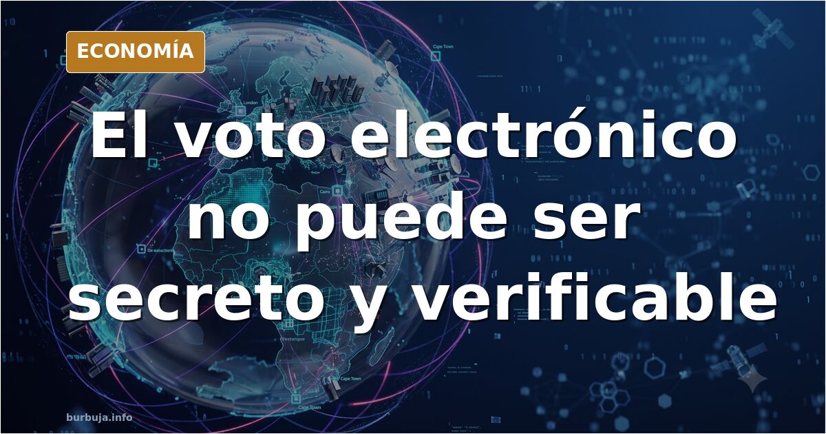 Una urna transparente junto a una pantalla con un certificado digital ilustra el debate sobre el voto electrónico certificado