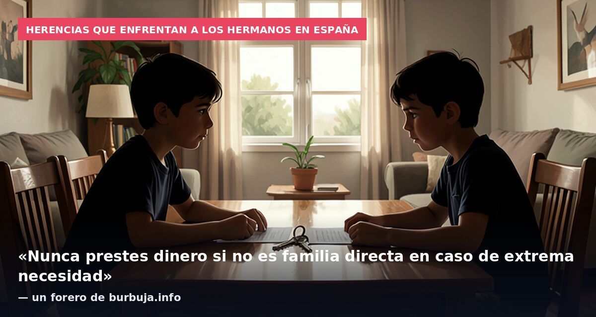 Herencias que enfrentan a los hermanos en España: «Nunca prestes dinero si no es familia directa en caso de extrema necesidad» — un forero de burbuja.info