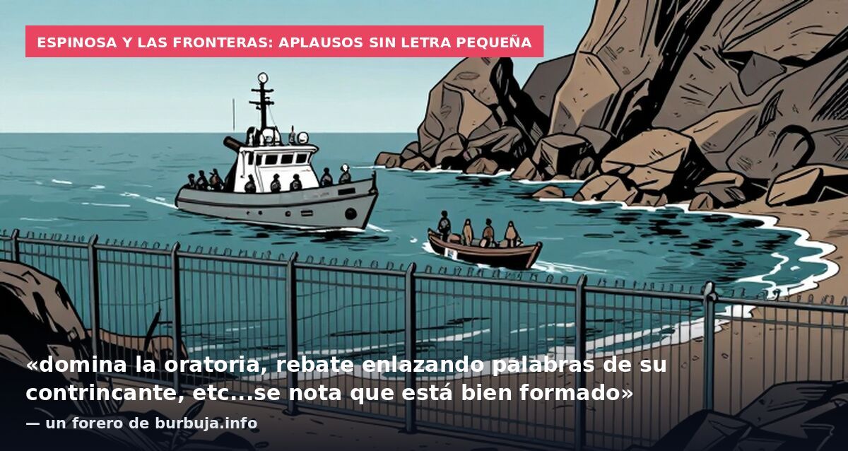 Espinosa y las fronteras: aplausos sin letra pequeña: «domina la oratoria, rebate enlazando palabras de su contrincante, etc...se nota que está bien formado» — un forero de burbuja.info